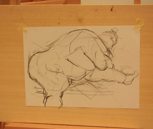 Drawing class, Zeichenklasse, nude posing, Nacktmodell, Pictures,